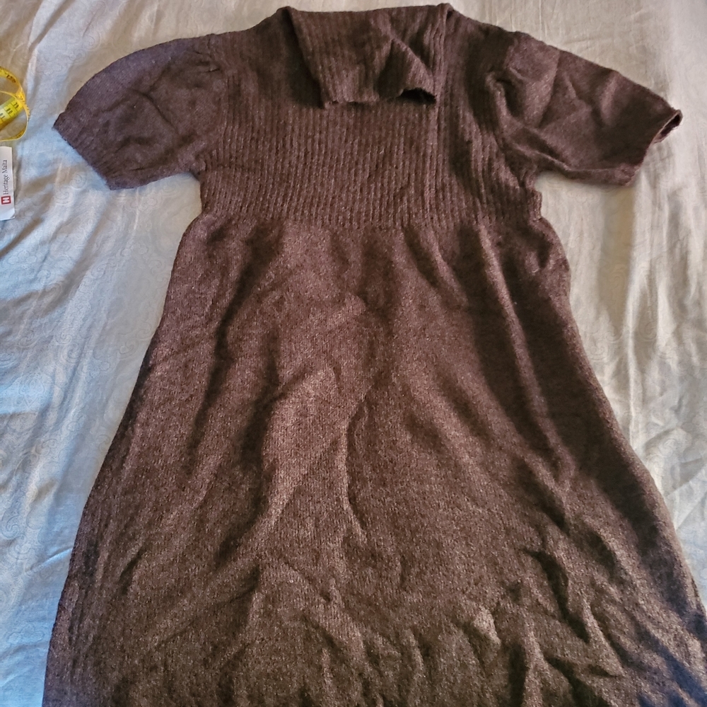 Sweater Project Cowl neck stretchy Brown sweater dress Size Medium
